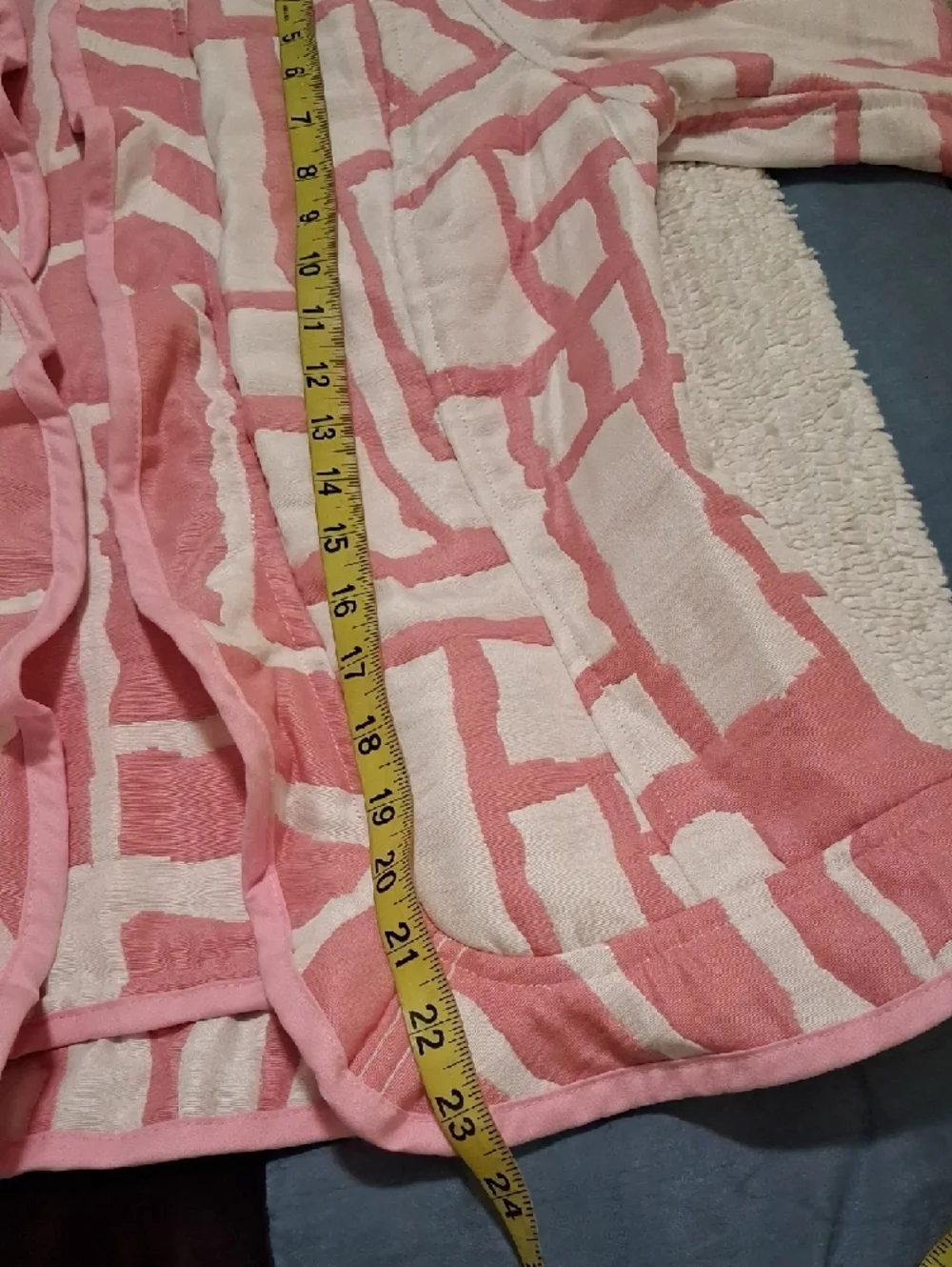 Pink & White Patterned Ruffle Blazer - Picture 6 of 8